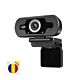 Pacchetto webcam PNI CW2860 Full HD 4MP, USB, clip-on, microfono integrato e bandierina adesiva inclusi.