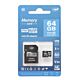 Scheda di memoria MicroSD PNI da 64 GB con adattatore SD Classe 10