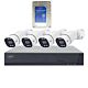 Kit di videosorveglianza PNI House IPMAX POE 8, composto da NVR con 4 telecamere e HDD PNI SafeHouse da 1 TB.