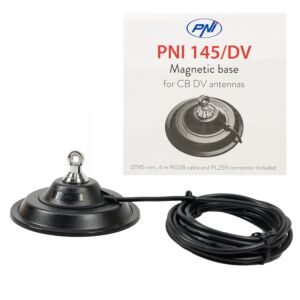 La base magnetica PNI 145/DV 145mm contiene cavo da 4 m e spina PL259