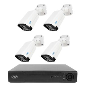 Pacchetto di videosorveglianza NVR PNI House IP716 e 4 telecamere PNI IP125 con IP, 5MP