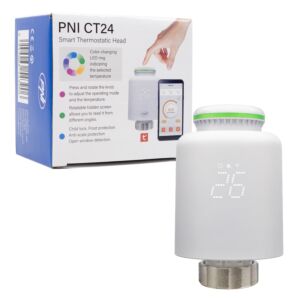 PNI CT24 Testa Termostatica Smart per Radiatore, Tuya Smart Mobile App