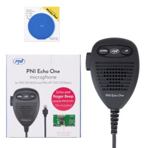 Pacchetto microfono PNI Echo One per PNI HP 6500 e PNI HP 7120 con modulo eco e cuscinetto adesivo blu.