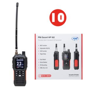 Scatola con 10 pezzi di stazione radio CB portatile PNI Escort HP 102