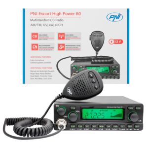 Stazione radio CB PNI Escort High Power 60 multistandard, 60W FM/AM, 12V, ASQ, RF Gain