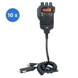 Scatola con 10 pezzi di stazione radio CB portatile PNI Escort HP 62