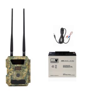 Kit fotocamera da caccia PNI Hunting 400C PRO 24MP con batteria da 18Ah e cavo di alimentazione