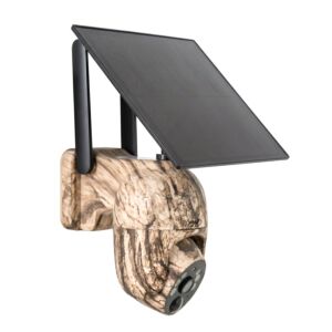 Telecamera di videosorveglianza mimetica PNI Hunting 755 PRO da 4 MP con PTZ e GSM 4G.
