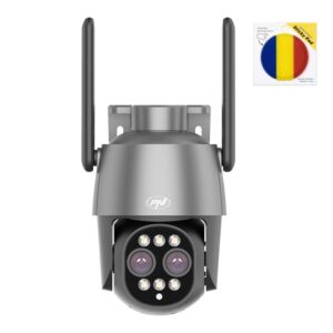Pacchetto di videosorveglianza PNI House IP574 con Wi-Fi, PTZ, doppia lente e sticky Flag Pad inclusi