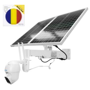 Pacchetto di telecamere di sorveglianza video PTZ live PNI IP60 con pannello solare, 2MP, GSM 4G e bandiera Sticky Pad