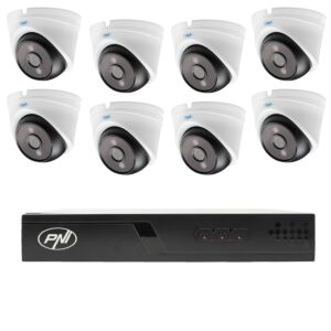 Pacchetto videosorveglianza con 8 telecamere e cavi da 20 metri inclusi