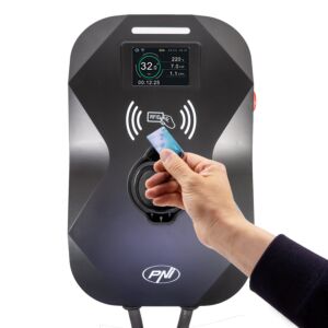 Stazione di ricarica PNI KW22, 32A, 22KW, per auto elettriche, 85V - 415V, trifase, cavo tipo 2 e connettore a 7 poli
