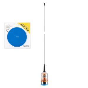 Pacchetto antenna CB PNI TRUCKER 9000 PL con LED, lunghezza 140 cm, 26-28 MHz, 1000 W con cuscinetto adesivo blu incluso