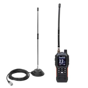 Pacchetto radio CB portatile PNI Escort HP 102 multi standard, 4W, 12V-24V, AM-FM con antenna CB PNI Extra 40 con magneti