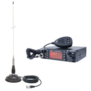 Antenna HP 9001 PRO ASQ regolabile, AM-FM, 12V, 4W + CB PNI ML100