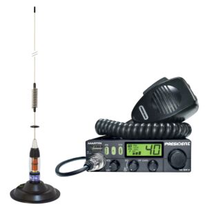 Kit Radio CB President MARTIN ASC + Antenna CB PNI ML70, lunghezza 70 cm, 26-30 MHz, 200 W
