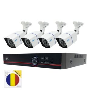 Kit di videosorveglianza DVR da 5MP PNI House PTZ1500 - 4 telecamere e pacchetto Sticky Pad Flag
