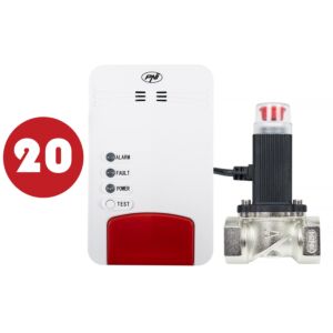 Kit PNI Safe House Dual Gas 250 con sensore di monossido di carbonio (CO), gas naturale ed elettrovalvola
