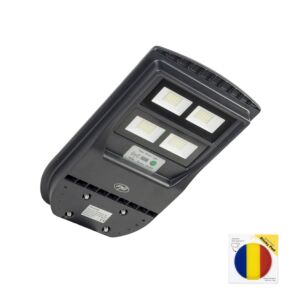 Kit di illuminazione stradale PNI SL210 da 100W, con pannello solare integrato da 10W e bandierina adesiva inclusa.