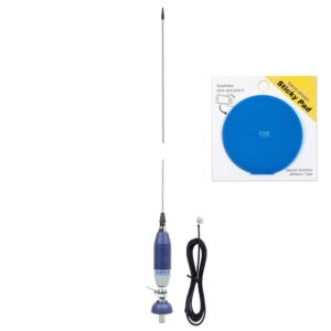 Pacchetto antenna CB Sirio SUPER 9 con farfalla, lunghezza 155 cm e Sticky Pad Blu incluso