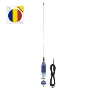 Pacchetto antenna CB Sirio SUPER 9 con farfalla, lunghezza 155 cm e bandiera Sticky Pad inclusa