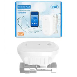 PNI SV180 PRO Valvola Acqua Intelligente, Connettività Wi-Fi, IP65, DN20, App Tuya 3/4, Compatibile Amazon Al