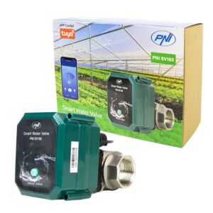 Valvola intelligente per acqua PNI SV180 connettività Wi-Fi, IP65, DN25 1 tol, applicazione Tuya, compatibile con Amazon Alexa