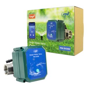 PNI SV200 Valvola dell'acqua intelligente, connettività Wi-Fi, IP65, DN20, app Tuya 3/4, compatibile con Amazon Alexa 