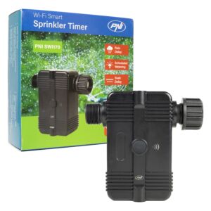 Programmatore di irrigazione intelligente PNI SWI170, Wi-Fi, connessione 3/4 o 1/2, 1700 l/h, controllo tramite applicazione Tuya, comp