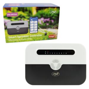 Programmatore di irrigazione intelligente PNI SWI280, Wi-Fi, per 8 zone, controllo da Tuya Smart, compatibile con Amazon Ale