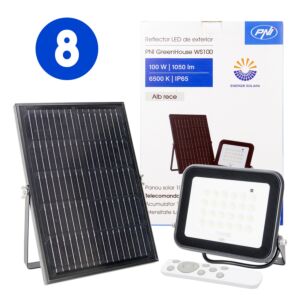 Bax con 8 riflettori LED PNI Serra WS100
