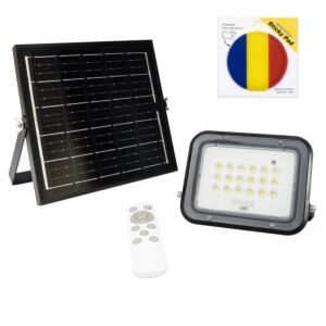 Kit riflettore LED PNI GreenHouse WS50 PRO da 50W con pannello solare da 6W e bandierina adesiva inclusa.