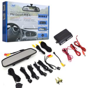 Sensori di parcheggio con display PNI Mirror Escort P05 A e telecamera retromarcia