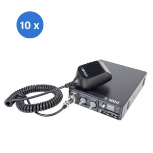 Bax con stazione radio CB 10bc CRT S Mini Dual Voltage, 12/24V, 4W, con ASQ, AM-FM