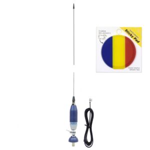 Pacchetto antenna CB Sirio SUPER 9 con farfalla, lunghezza 155 cm e bandiera Sticky Pad inclusa