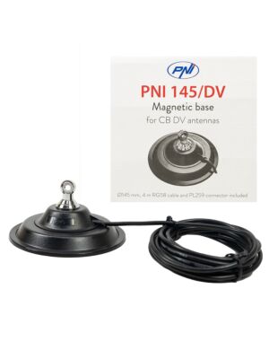 La base magnetica PNI 145/DV 145mm contiene cavo da 4 m e spina PL259