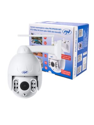 Telecamera di videosorveglianza PNI IP652W WiFi PTZ 1080p 2MP 5X Zoom ottico H265 slot microSD Visione notturna 50m IP66 Allarme det.