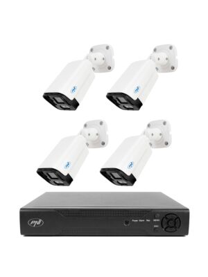 Pacchetto di videosorveglianza NVR PNI House IP716 e 4 telecamere PNI IP125 con IP, 5MP