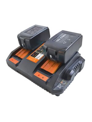 Kit caricabatterie doppio PNI DCH250, include 2 batterie da 18 V 5 Ah