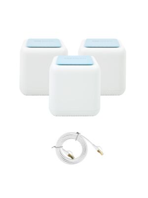 Pacchetto sistema mesh Wi-Fi Gigabit PNI GB1200 e cavo di rete piatto CAT8 S/STP 1bc PNI U8015W da 1,5 m