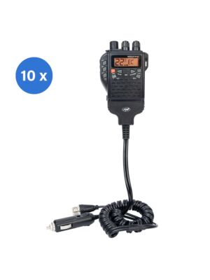 Scatola con 10 pezzi di stazione radio CB portatile PNI Escort HP 62