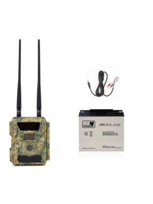 Kit fotocamera da caccia PNI Hunting 400C PRO 24MP con batteria da 18Ah e cavo di alimentazione