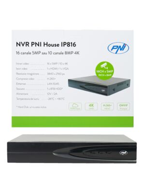 NVR PNI House IP16A2 con 16 canali IP 4K