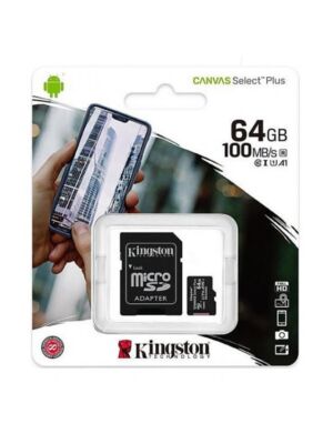 Scheda di memoria MicroSD Canvas Select Plus, 64 GB, 100 MB / s, con adattatore