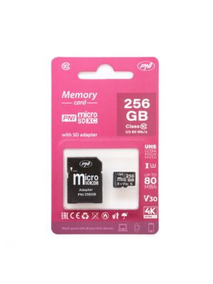 Scheda di memoria MicroSD PNI da 256 GB con adattatore SD