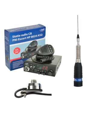 CBR CBI Station CBI ESCORT CB 8024 ASQ + CB PNI ML160 Antenna con supporto T941