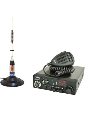 Stazione radio CB PNI ESCORT HP 8024 ASQ, 12-24 V, 40 canali, 4W + antenna CB PNI ML70 con magnete