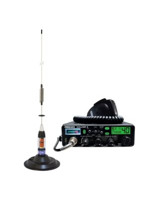 Kit stazione radio CB President WALKER II ASC + antenna CB PNI ML70, lunghezza 70 cm, 26-30 MHz, 200 W