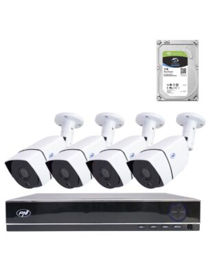 PNI House PTZ1300 Pacchetto kit di videosorveglianza Full HD AHD - NVR e 4 telecamere esterne 2MP full HD 1080P con HDD 1Tb incl