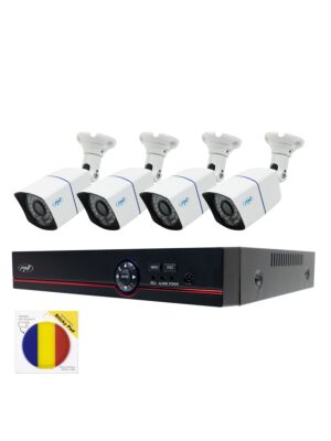 Kit di videosorveglianza DVR da 5MP PNI House PTZ1500 - 4 telecamere e pacchetto Sticky Pad Flag